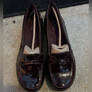 Burgundy Patent Leather Loafters